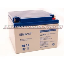 Ultracell 12V 26Ah Zselés akkumulátor Ultracell 12V 26Ah Zselés akkumulátor