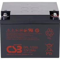 CSB 12V 26Ah Zselés Akkumulátor GPL 12260