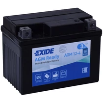 Exide AGM 12-4 (YTX4L-BS, YB4L-B, YTZ5S) 12V 3Ah gondozásmentes AGM (zselés) motor akkumulátor Exide AGM 12-4 (YTX4L-BS, YB4L-B, YTZ5S) 12V 3Ah gondozásmentes AGM (zselés) motor akkumulátor