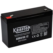 Krafton K6-12 6V 12Ah Zselés akkumulátor Krafton K6-12 6V 12Ah Zselés akkumulátor
