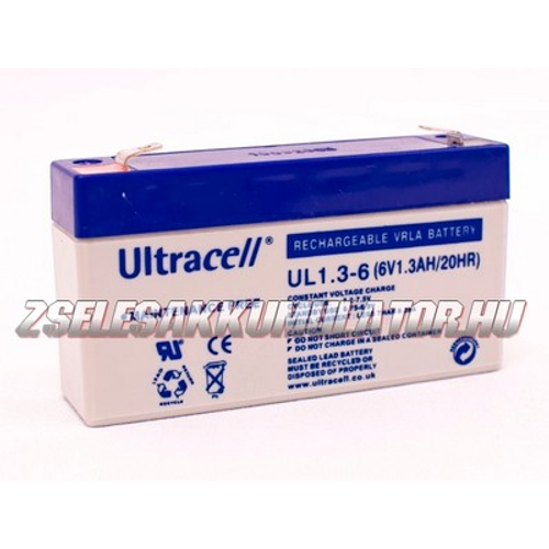 Ultracell 6V 1,3Ah Zselés akkumulátor