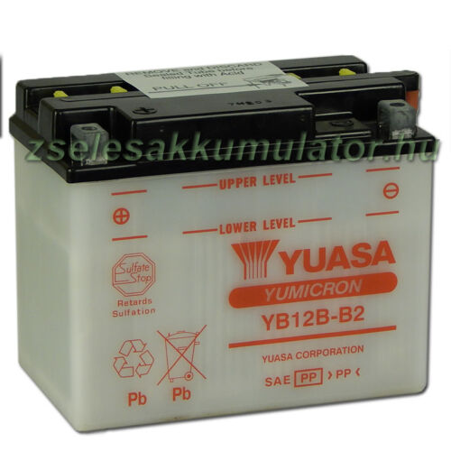 Yuasa YB12B-B2 12V 12Ah Motor akkumulátor sav nélkül