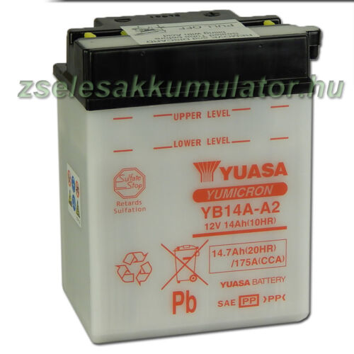Yuasa YB14A-A2 12V 14Ah Motor akkumulátor sav nélkül