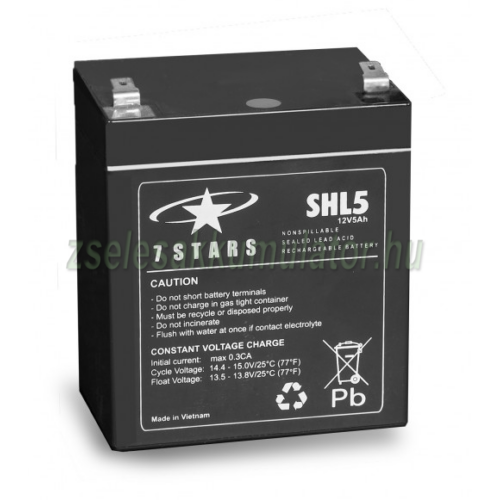 7 Stars SHL5-12 12V 5Ah Zselés akkumulátor 