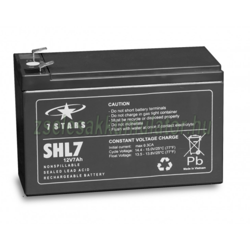 BB Battery 12V 7Ah Zselés akkumulátor T2