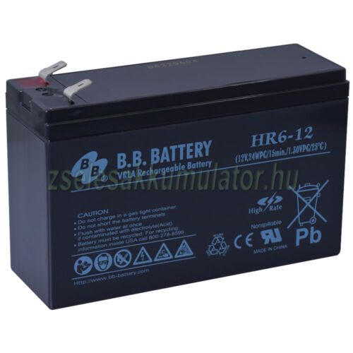 BB Battery 12V 6Ah Zselés akkumulátor