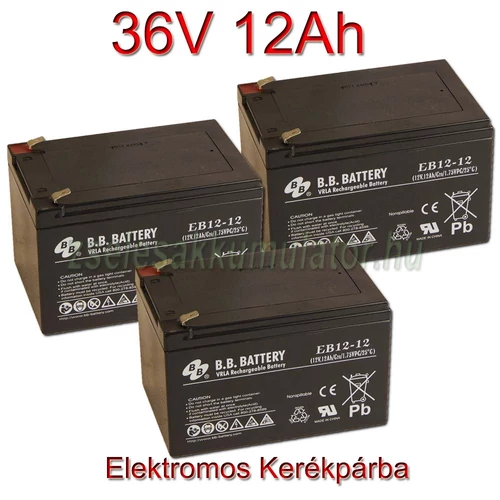 36V 12Ah elektromos kerékpár akkumulátor csomag BB Battery