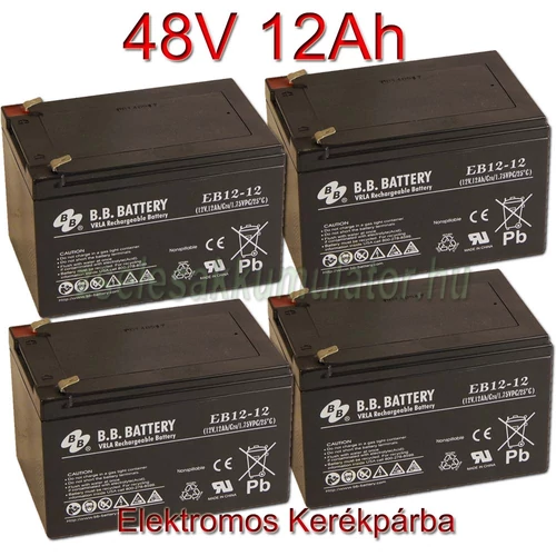 48V 12Ah elektromos kerékpár akkumulátor csomag BB Battery