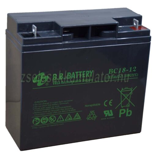 BB Battery 12V 18Ah zselés akkumulátor
