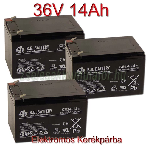 36V 14Ah elektromos kerékpár akkumulátor csomag BB Battery