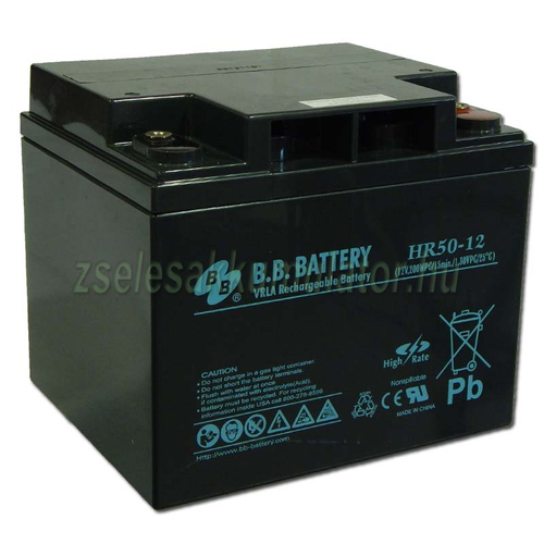 BB Battery 12V 50Ah Zselés akkumulátor HR50-12