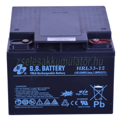  BB Battery 12V 33Ah Longlife Zselés akkumulátor HRL33-12