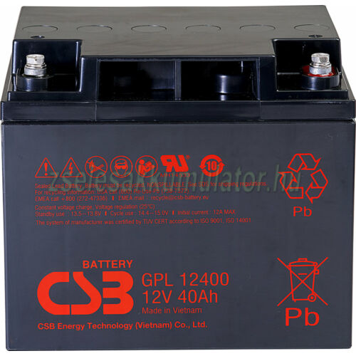 CSB 12V 40Ah Zselés Akkumulátor GPL 12400