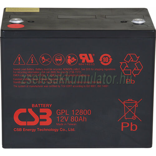 CSB GPL 12800 12V 80Ah Zselés akkumulátor 