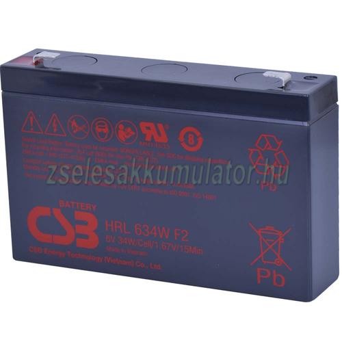  CSB 6V 9Ah Zselés Akkumulátor HRL 634WF2