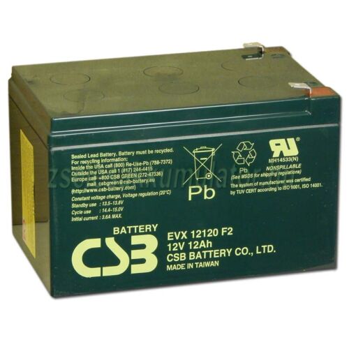  CSB 12V 12Ah Zselés Akkumulátor EVX12120 F2