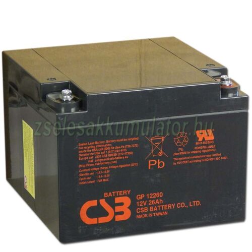 CSB 12V 26Ah Zselés Akkumulátor GP 12260