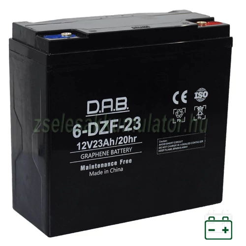D.A.B. 6-DZF-23 12V 23Ah Ciklikus Grafén zselés akkumulátor elektromos kerékpárba