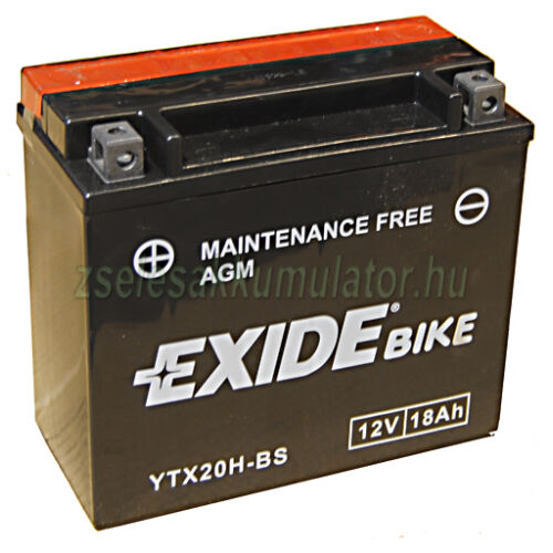 Exide ETX20H-BS (YTX20H-BS) 12V 18Ah gondozásmentes AGM (zselés) motor akkumulátor