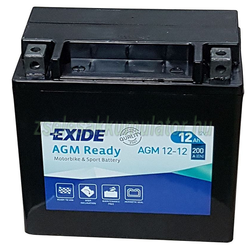Exide AGM12-12 (YTX14-BS) 12V 12Ah gondozásmentes AGM (zselés) motor akkumulátor