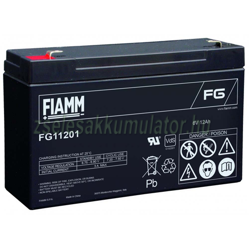 6V 12Ah Fiamm zselés akkumulátor FG11201
