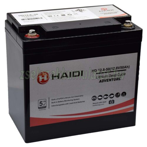 HAIDI 12V 50Ah ciklikus Lítium akkumulátor