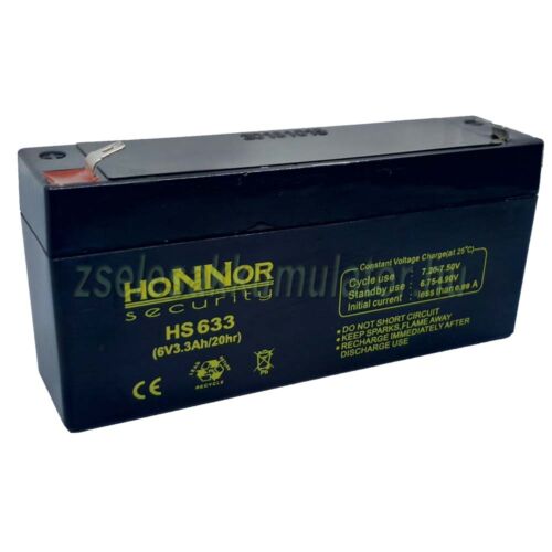Honnor Security 6V 3,3Ah zselés akkumulátor