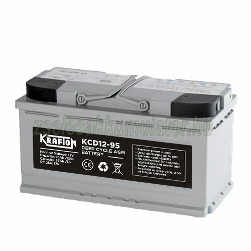 Krafton KCD12-105 12V 105Ah Zselés akkumulátor