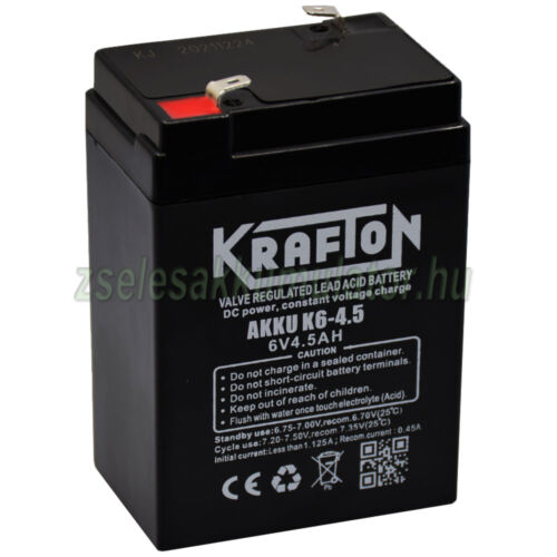Krafton K6-4,5 6V 4,5Ah Zselés akkumulátor