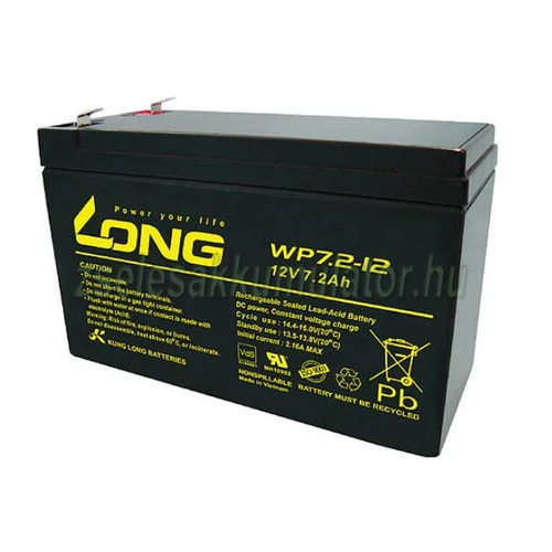 Long 12V 7Ah Zselés akkumulátor WP7-12