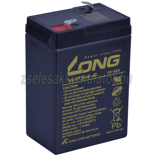 Long 6V 4Ah Zselés akkumulátor WP4-6