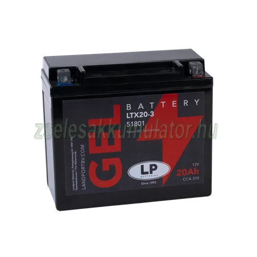 Landport GEL LTX20-3 12V 18Ah gondozásmentes AGM (zselés) motor akkumulátor