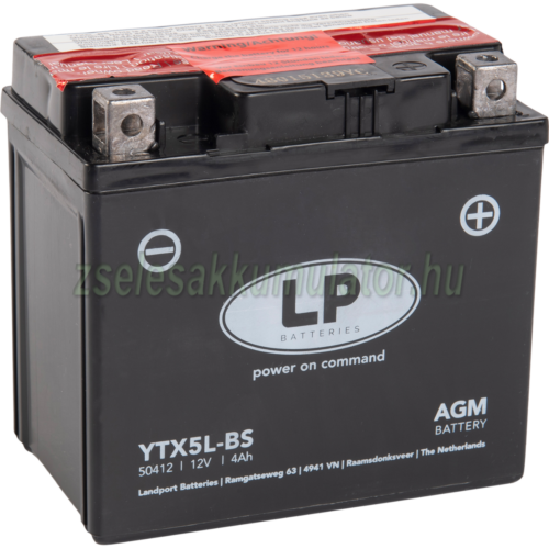 Landport YTX5L-BS 12V 4Ah gondozásmentes AGM (zselés) motor akkumulátor
