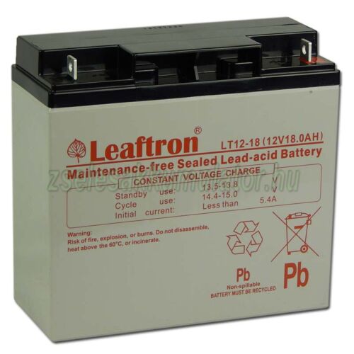  Leaftron 12V 18Ah Zselés akkumulátor LT12-18