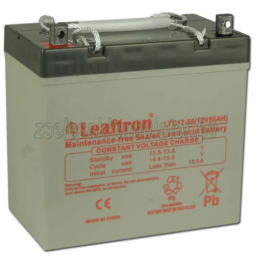  Leaftron 12V 55Ah Ciklkus Zselés Akkumulátor LTC12-55