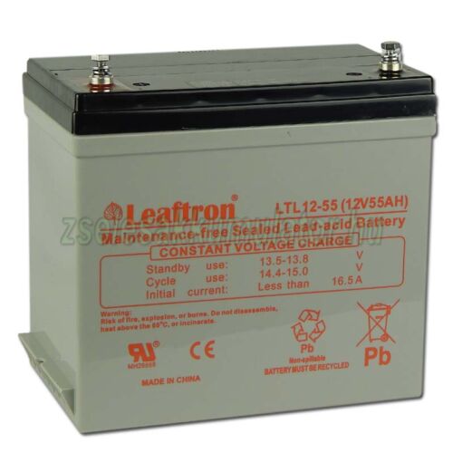  Leaftron 12V 55Ah Zselés akkumulátor LTL12-55