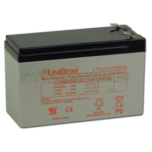  Leaftron 12V 9Ah Zselés akkumulátor LTX12-9 F2