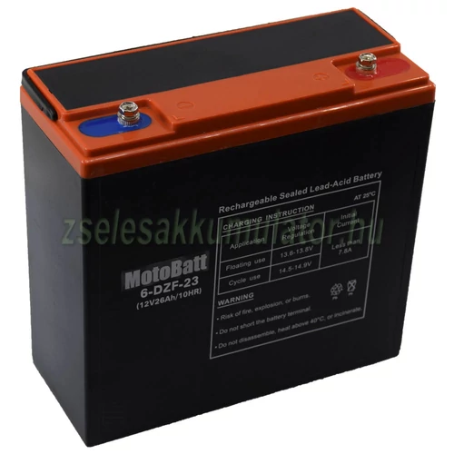 Motobatt (6-DZF-23) 12V 26Ah Ciklikus akkumulátor elektromos kerékpárba