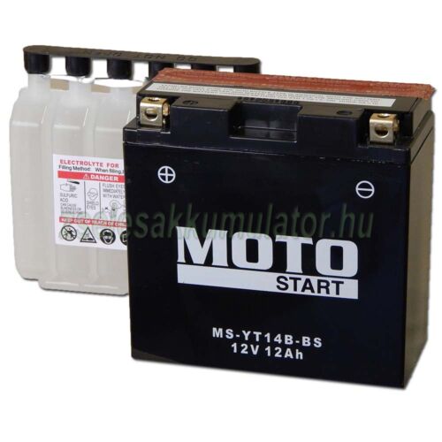 MotoSTART YT14B-BS 12V 12Ah gondozásmentes AGM (zselés) motor akkumulátor