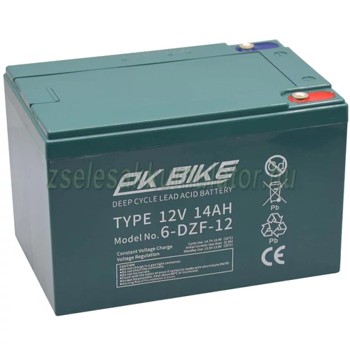 PK BIKE ciklikus zselés akkumulátor 12V 14Ah csavaros