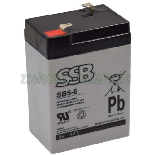 SSB 6V 5Ah AGM Zselés akkumulátor 