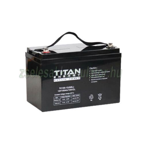 Tiitan Erergy 12V 100Ah TC100-12 Ciklikus Szolár GÉL akkumulátor 