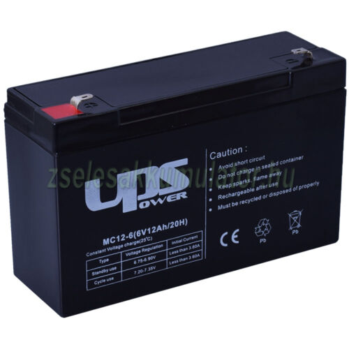 UPS Power MC12-6 6V 12Ah Zselés akkumulátor
