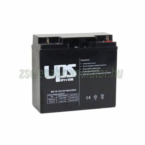 UPS Power MC18-12 12V 18Ah Zselés akkumulátor lemezes csatlakozóval