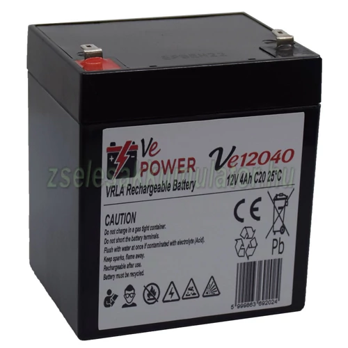 Ve POWER 12V 4Ah zselés akkumulátor Ve12040