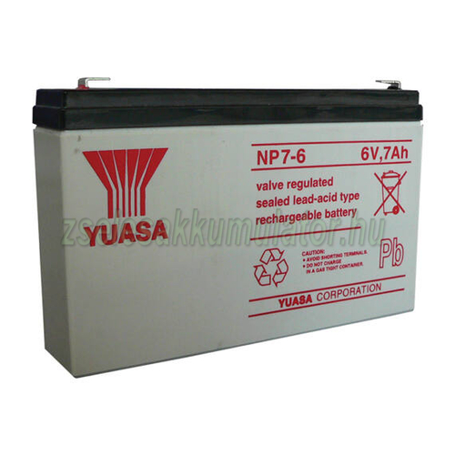 Yuasa 6V 7Ah Zselés akkumulátor NP6-7