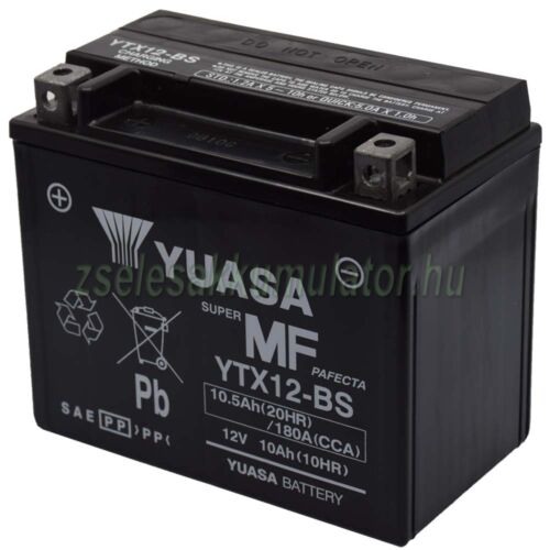  Yuasa YTX12-BS 12V 10Ah gondozásmentes AGM (zselés) motor akkumulátor