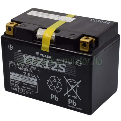  Yuasa YTZ12S 12V 11,6Ah gondozásmentes AGM (zselés) motor akkumulátor