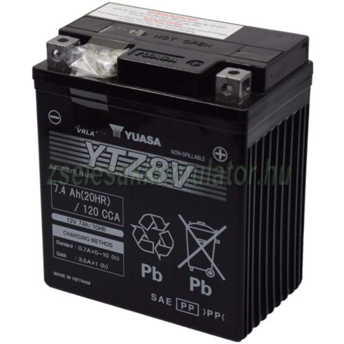  Yuasa YTZ7S 12V 7,4Ah gondozásmentes AGM (zselés) motor akkumulátor