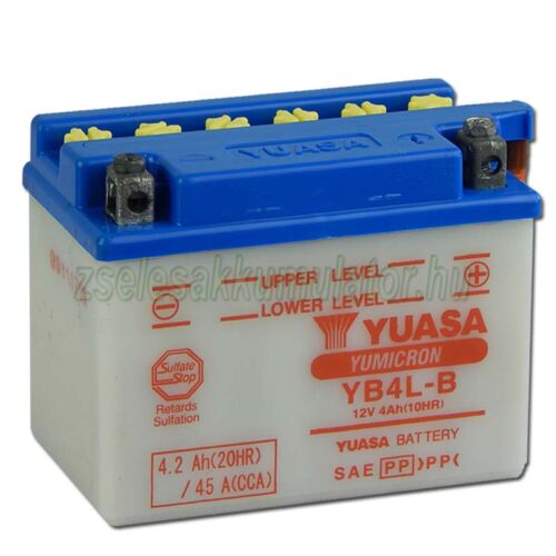  Yuasa YB4L-B 12V 4Ah Motor akkumulátor sav csomaggal